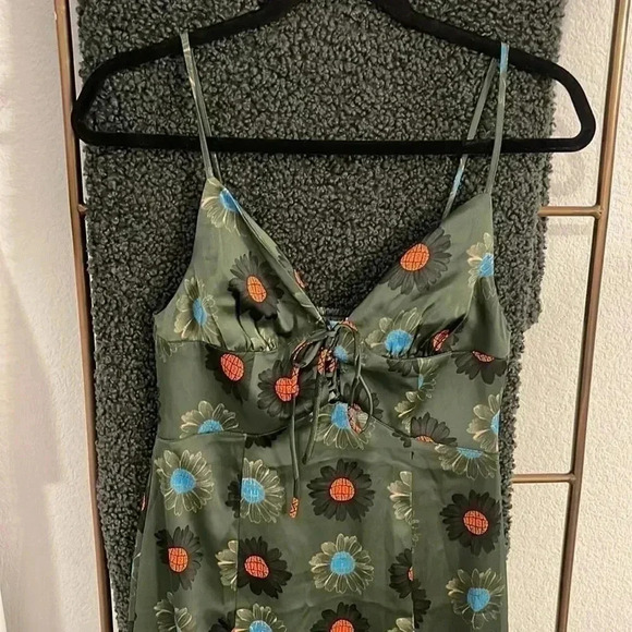 Urban Outfitters Floral Satin Dress - Picture 2 of 5